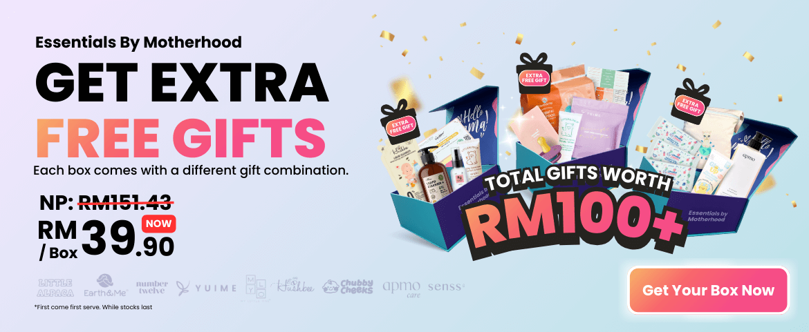 Motherhood Essential Box. Monthly curated bundles with 4+ full-size products at your doorstep. Only RM39 instead of RM145